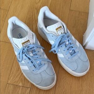 Adidas Sky Blue and White Sneakers